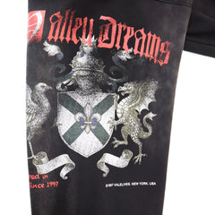 Vintage Knight‑Dragon Graphic Jogger Sweatpants, Washed‑Black Unisex Streetwear Trousers