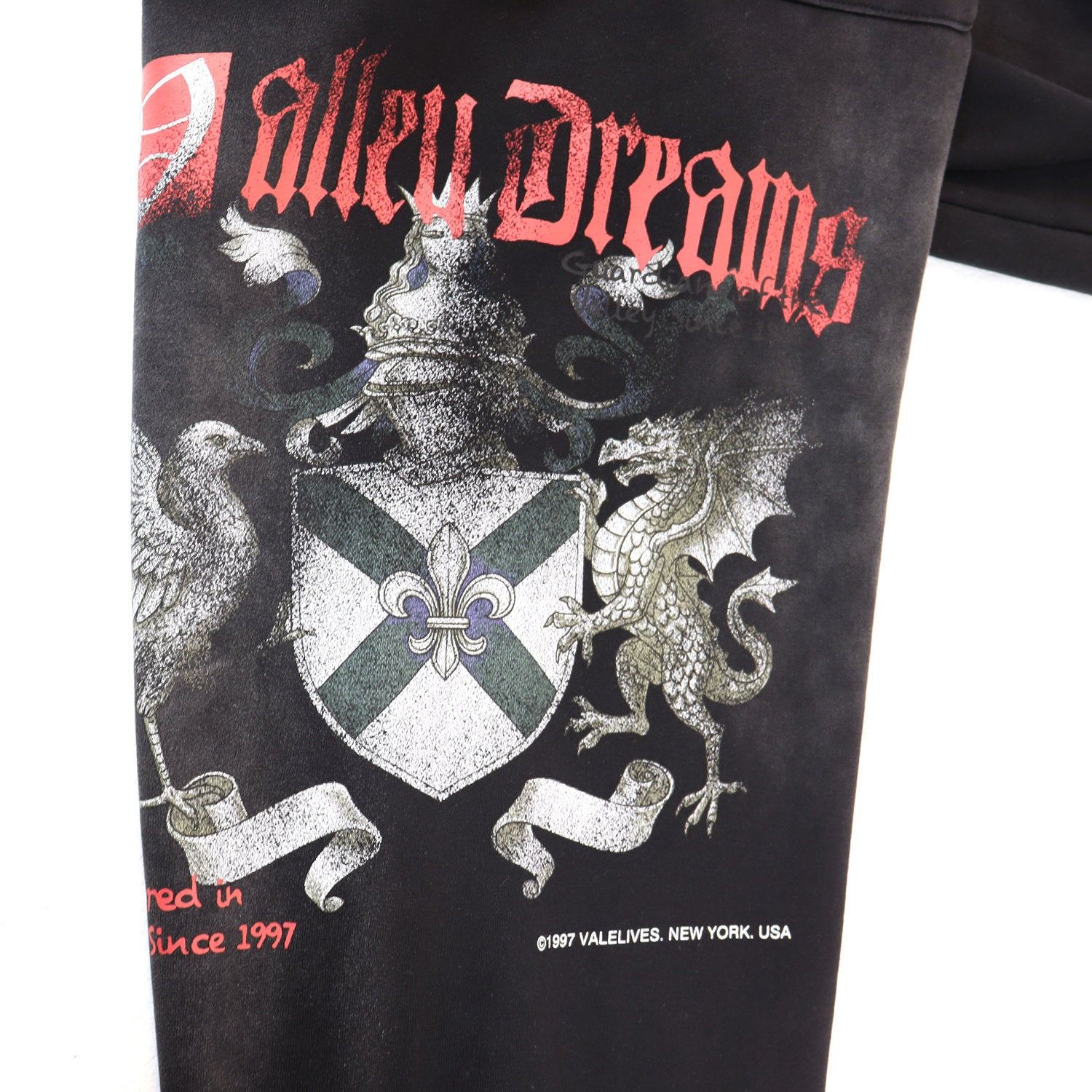 Vintage Knight‑Dragon Graphic Jogger Sweatpants, Washed‑Black Unisex Streetwear Trousers