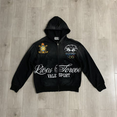 Black Lives Forever Graphic Zip‑Up Hoodie Unisex Oversized Jacket