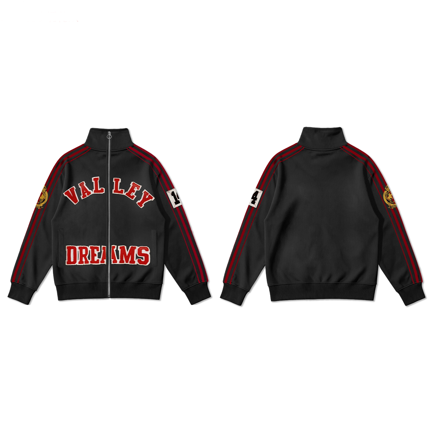 Black Valley Dreams Stand‑Collared Track Jacket Unisex Zip‑Up Sweatshirt